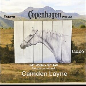 Camden Layne Black and White Horse Wall Art